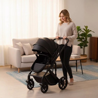 Poussette bébé pliable en métal, inclinable et réversible, multifonctionnelle 2 en 1 Kidilo, 0-6 mois