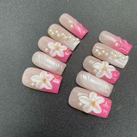 Haute qualité fait à la main longue forme d'ongle de cercueil sculpté petites fleurs vente chaude usine en gros réutilisable