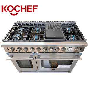 Estufa y Horno Combinados Pro de 48 Pulgadas con Certificación Energy Star, 7 Quemadores a Gas con Temporizador para Panaderías y Servicios de Catering - Product Image 1