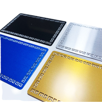 Cartes de visite en aluminium plaqué or 0,22 mm, gravées au laser, découpées, cartes métalliques 3D vierges pour cadeaux publicitaires