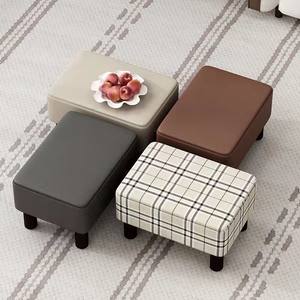 Modern Leather Footstool <b>Small</b> Ottoman Living Room <b>Stool</b> Bedroom Bench Soft Cushion Seat Home Furniture Minimalist Design - Product Image 2