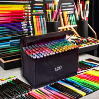 Nouveau et Durable Acrylique Marqueur Stylo Ensemble 120 Couleurs Personnalisées Double Tête Alcool Art Marqueurs Poscar Marqueurs Stylos