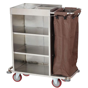 Chariot de ménage hôtelier robuste à 4 niveaux, grande capacité, pour le stockage du linge, avec roulettes silencieuses, pour hôtels, motels et complexes hôteliers - Product Image 2
