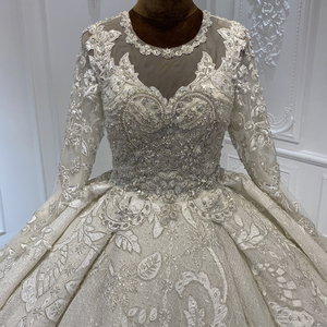 Pour Jancember LSCJ34 femmes robes de mariée de luxe moderne à manches longues robe de bal de mariée dentelle cristal Appliques broderie - Product Image 1