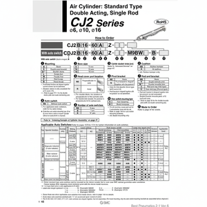 กระบอกลมนิวเมติก SMC CDJ2D16-30AZ-B ชิ้นส่วนนิวเมติก - Product Image 1