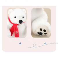 Ours polaire en peluche personnalisé avec écharpe rouge et motif flocon de neige, cadeau de Noël, vente en gros de jouets en peluche doux pour enfants