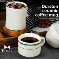 Ensemble tasse à café en céramique, tasse à latte et soucoupe, design moderne minimaliste de couleur unie, vente en gros
