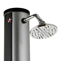 Kangrun 38L Solar beheizte freistehende runde silberne Solar garten dusche im Freien mit Seifens chale