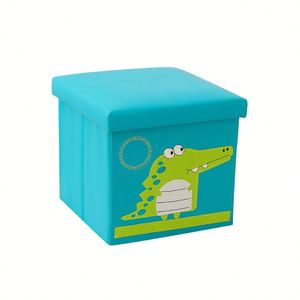 Caja Organizadora Grande y Plegable con Lindos Diseños para Niños, Otomana de Almacenamiento Multiusos de Cuero - Product Image 2