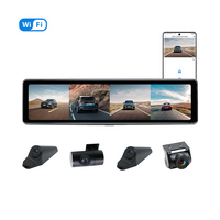 Vente chaude 11.26 pouces voiture rétroviseur DVR caméra enregistreur vidéo 4CH panoramique 360 Dashcam WiFi GPS écran LCD 12 mois