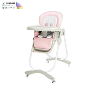 Chaise haute pliable pour bébé, directement de l'usine, avec repose-pieds intégré en forme de U, pédale antidérapante, coussin amovible et lavable, OEM