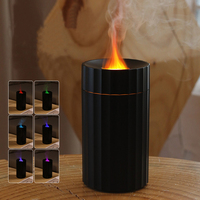 Nouveau design diffuseur d'huiles essentielles flamme pour voiture, 7 couleurs LED changeantes, mini diffuseur ultrasonique à brume froide pour hôtel et maison