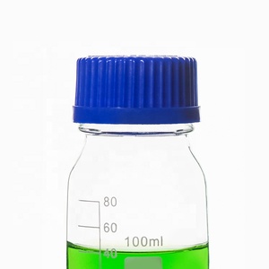 Bình thuốc thử thủy tinh hình trụ trong suốt HAIJU LAB có nắp vặn màu xanh dương 100ml 250ml 500ml 1000ml - Product Image 5