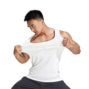 GURUNA-Z-INDUSTRY Débardeur sans manches pour homme, bleu, à blocs de couleur, col rond, séchage rapide, respirant, style streetwear, tricoté, 100% coton, 120g - Product Image 2