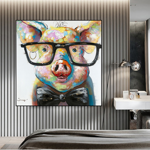Quadro con maialino che indossa occhiali per la cameretta dei bambini, <span class=keywords><strong>poster</strong></span> artistici da tagliare - Product Image 4