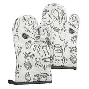 Vente en gros de gants de four écologiques réutilisables, logo personnalisé imprimé, 100% coton biologique, compatibles micro-ondes et résistants à la chaleur, faciles à transporter - Product Image 4