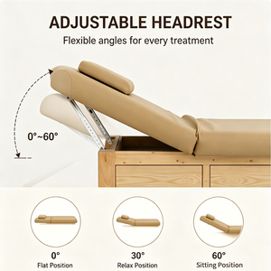 Ensemble de mobilier de salon en bois massif, lits de salon de beauté pour table de massage, <span class=keywords><strong>lit</strong></span> de spa facial et pour extensions de cils, équipement de spa capillaire, grand espace de rangement - Product Image 3
