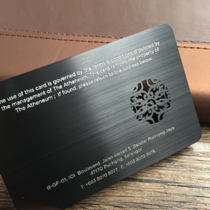 Personalizar troquelado de acero inoxidable Metal Centurion tarjeta Metal NFC tarjeta Metal negro NFC tarjeta de visita con logotipo de grabado láser - Product Image 4