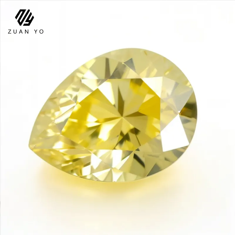 Pear Cut Lab Grown Diamond CVD Synthetischer Diamant Kanada VVS2 Klarheit Fancy Vivid Yellow 1.21CT Lab Erstellt polierter Diamant