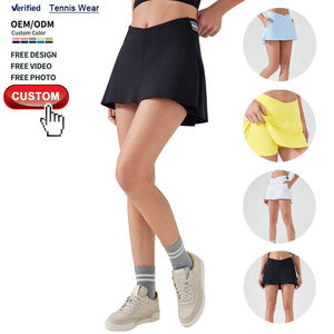 महिला एथलेटिक कैजुअल स्केर्ट हल्के कस्टम टेनिस स्कर्ट के साथ छोटी उच्च कमर वाली योग स्कर्ट - Product Image 1
