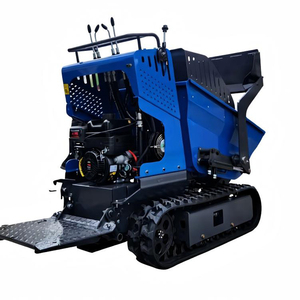 Mini-camion benne en acier bleu avec système de chenilles, véhicule de transport industriel durable, conception fermée, surface thermolaquée - Product Image 2
