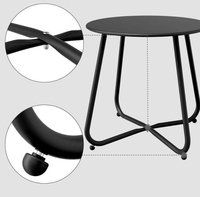 Table basse de jardin en fer de style européen créatif, petite table basse pour balcon, bistrot, table d'appoint extérieure