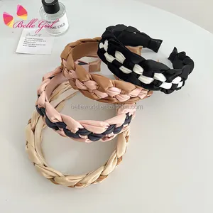 BELLEWORLD wholesale 2023 Korean two colors hair hoop hair accessories twist braid fashion simple design headbands for women