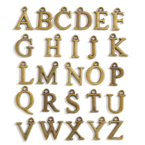 Venta directa de fábrica, joyería de aleación, 26 letras en inglés, colgante de, pulsera Diy, llavero, accesorios, colgante S115 - Product Image 3