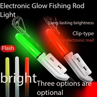 Alarme de morsure à clipser sur la pointe de la canne à pêche, LED sensible aux vibrations, indicateur de pêche nocturne, clignotement rouge et vert, étanche
