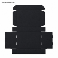 Boîte cadeau noire pliable à couvercle articulé avec compartiment ouvert pour emballage de détail, cadeaux saisonniers, commandes personnalisées, présentation de marque