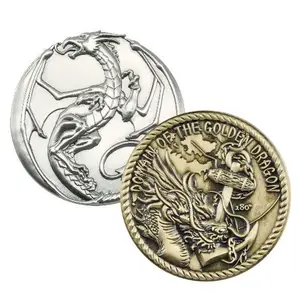 Professional Custom Metal Commemorative Eastern Western Dragon Souvenir Coins Trump Coin