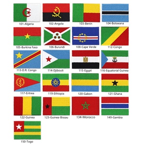 Vente en gros d'usine : Petits patchs brodés thermocollants de drapeaux nationaux africains - Product Image 2