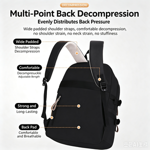 Sac à dos léger et décompressant de grande capacité avec logo promotionnel personnalisé, sac pour ordinateur portable pour l'école et les voyages d'affaires - Product Image 3