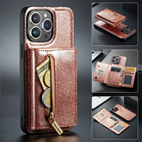 Pour iPhone 15 Pro Max coque de téléphone portefeuille à paillettes deux-en-un housse de protection magnétique pour iPhone 14 13 12 11 coque de téléphone