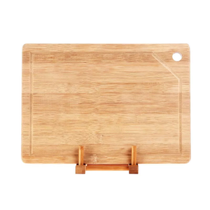 Ensemble de 3 planches à découper en bambou avec support, planches à découper en bois épais et durables pour la préparation des aliments, la découpe et le service en cuisine - Product Image 5
