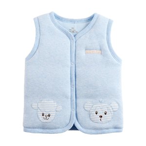 Primavera Invierno personalizado bebé niño chalecos algodón cálido botón raya liso recién nacido <span class=keywords><strong>blanco</strong></span> para niño infantil acolchado <span class=keywords><strong>chaleco</strong></span> ligero - Product Image 5