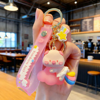 Porte-clés en PVC créatif motif cochon arc-en-ciel, pendentif mignon, breloque de sac pour couple, jouet pour enfants, cadeau, vente chaude