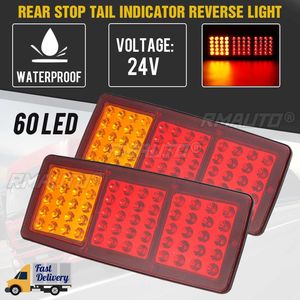2 pièces Feux arrière LED 24V pour camion, feux stop, clignotants, feux de recul pour Kamaz, remorque, camion, bus, caravanes, tracteur - Product Image 1