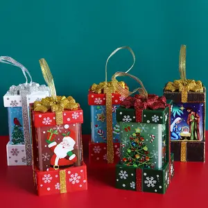 点亮圣诞盒带灯闪烁圣诞礼品盒装饰Led圣诞盒礼品