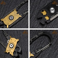 Acier inoxydable 15-en-1 Mousqueton Porte-clés Multitool Tournevis Clé EDC Outils de Poche Camping en Plein Air couteaux outils