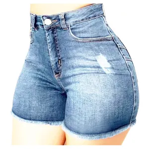 Summer Zipper Fly Sexy Ladies Casual Ripped Denim Jeans Short For Women