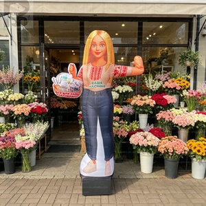 Mannequin gonflable de 2m pour femme vendeuse, danseuse d'air, modèle de femme en shopping avec <span class=keywords><strong>panier</strong></span> d'<span class=keywords><strong>épicerie</strong></span>, pour supermarché, magasin de détail, promotion - Product Image 4