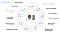 Analyseur de peau intelligent AI, scanner facial 3D, détecteur de follicules pileux, 23 langues, analyse de l'hydratation et de l'huile de la peau, machine de beauté