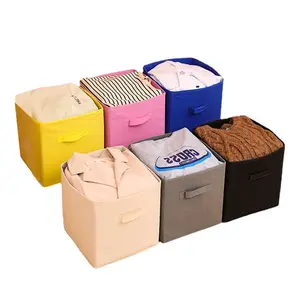 Hot selling in Amazon Fabric Storage Cubes Cubbies Toy Box Foldable Non-woven Storage Bins for Organizing Pantry
