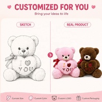 Ourson en peluche doux OEM/ODM en gros avec cœur « I Love You » pour la Saint-Valentin, anniversaire, cadeau romantique – Article en gros