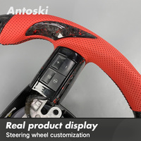 Volant sport en fibre de carbone forgée rouge véritable avec affichage LED intelligent pour Chrysler 300 300C 300 SRT 2005-2008