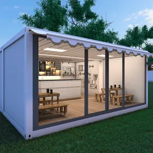 Conception moderne à faible coût préfabriqué magasin de thé au lait café maisons minuscule maison de conteneur modulaire à vendre