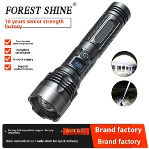Siêu sáng tầm xa <span class=keywords><strong>LED</strong></span> <span class=keywords><strong>Torch</strong></span> Zoomable Hợp kim nhôm Đèn pin LCD hiển thị kỹ thuật số không thấm nước USB IP65 khẩn cấp - Product Image 5