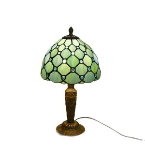 Lampada da Comodino <span class=keywords><strong>Tiffany</strong></span> 8 Pollici in Vetro Colorato, Stile Retrò Europeo, Decorazione per Interni, Controllo a Pulsante, Atmosfera Accogliente - Product Image 5