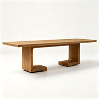 Ensemble de salle à manger moderne et écologique en bois massif et tissu, 7 pièces, avec fauteuil de salle à manger